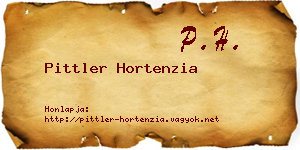 Pittler Hortenzia névjegykártya